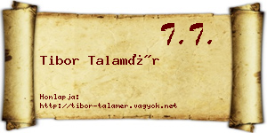Tibor Talamér névjegykártya
